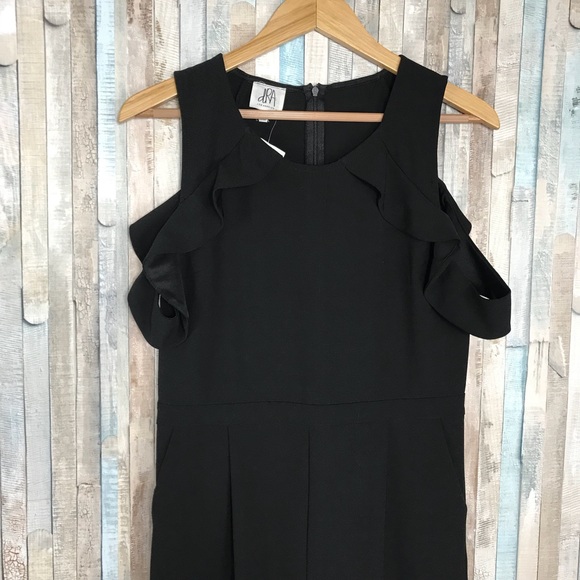 NEW dRA M Black Cold Shoulder Jumpsuit Wide Leg - Picture 4 of 6